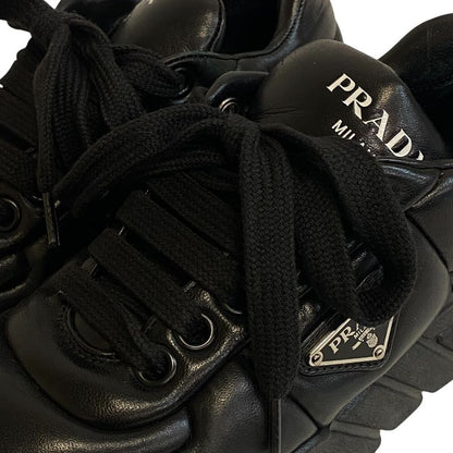Prada Triangle Logo Triangle Lace Up Thick Sole Downtown Sneakers