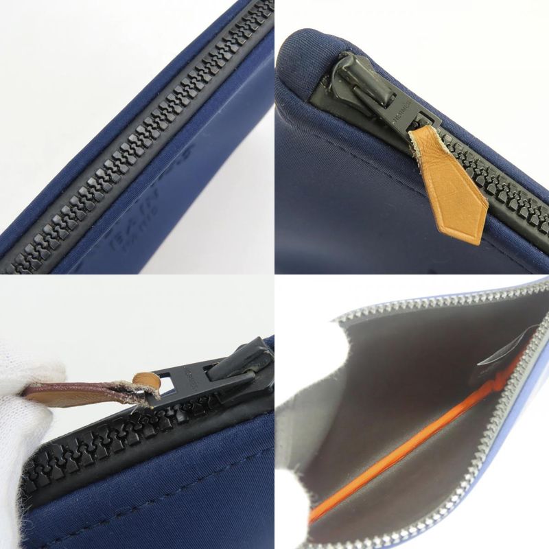 Hermes Pouch Neobain PM Polyurethane Polyamide Navy
