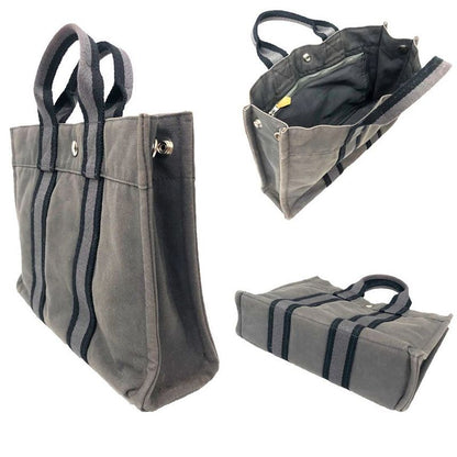Hermes Fourre Tout PM Canvas Tote Gray