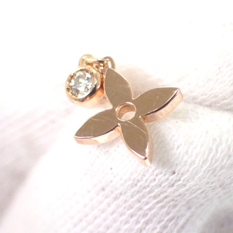Louis Vuitton Monogram Single Earring 18K Pink Gold Flower