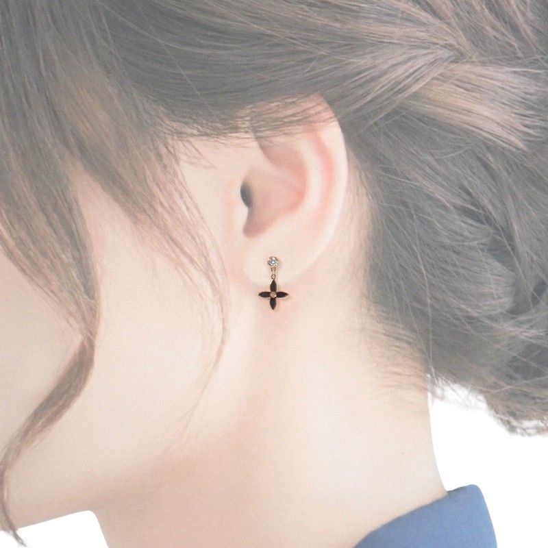 Louis Vuitton Monogram Single Earring 18K Pink Gold Flower