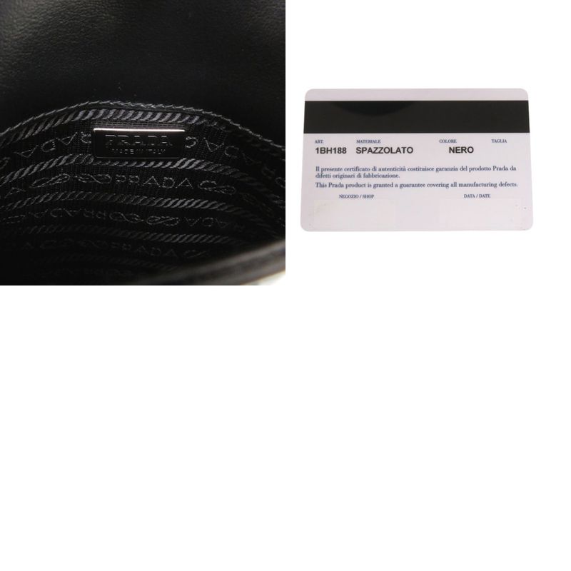 Prada Spazzolato Triangle Logo Leather Black 2-Way Shoulder Bag
