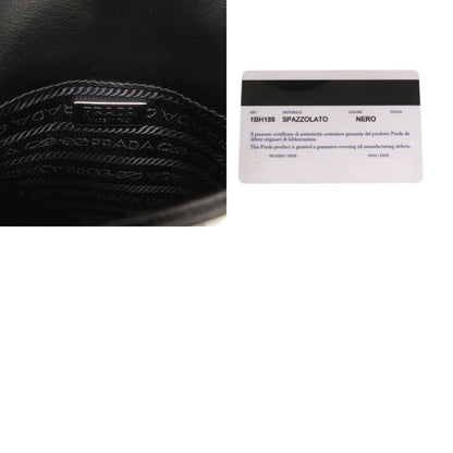 Prada Spazzolato Triangle Logo Leather Black 2-Way Shoulder Bag