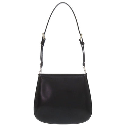 Prada Spazzolato Triangle Logo Leather Black 2-Way Shoulder Bag