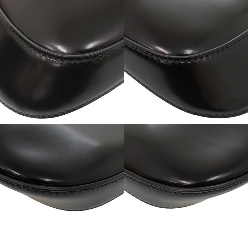 Prada Spazzolato Triangle Logo Leather Black 2-Way Shoulder Bag