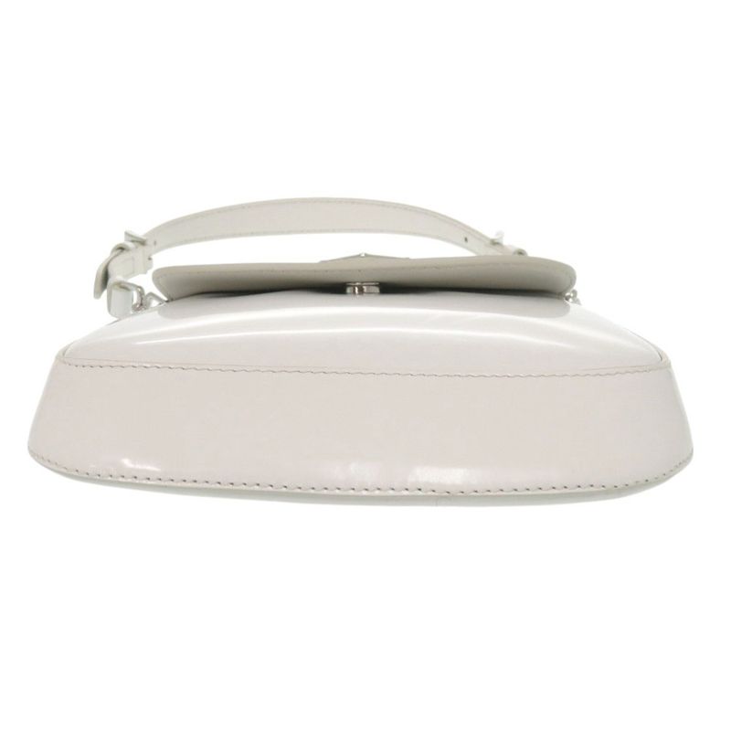 Prada Spazzolato Triangle Logo Leather White 2-Way Shoulder Bag