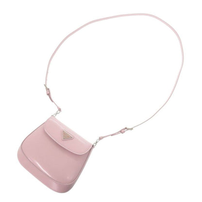 Prada Spazzolato Triangle Logo Leather Pink 2-Way Shoulder Bag