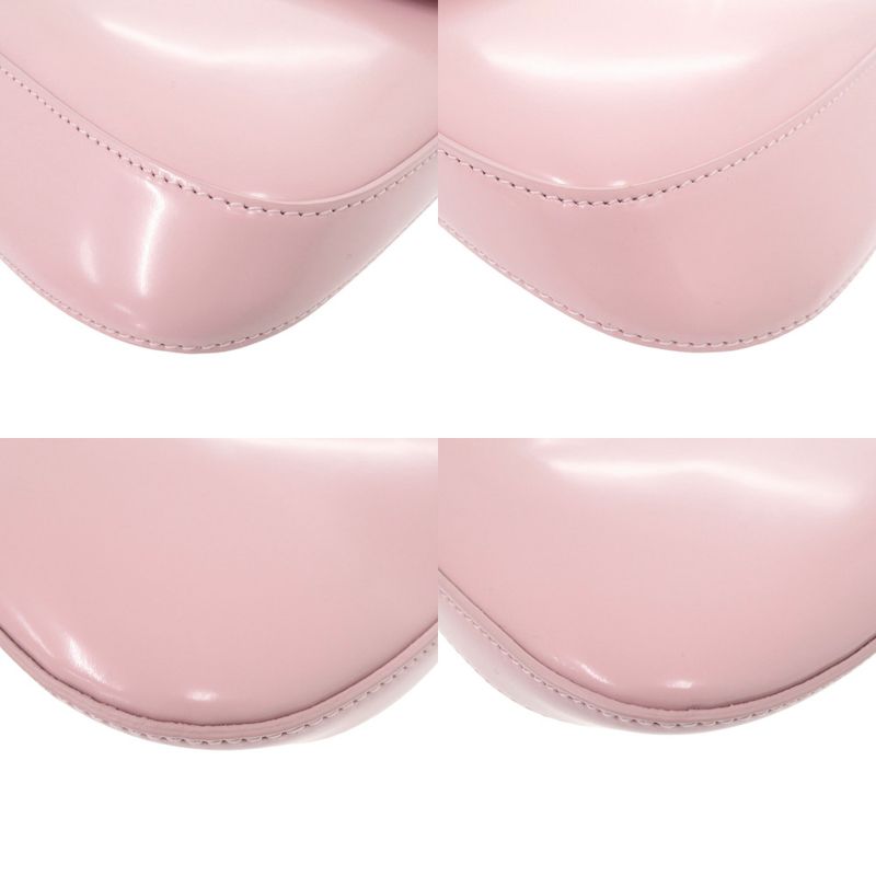 Prada Spazzolato Triangle Logo Leather Pink 2-Way Shoulder Bag