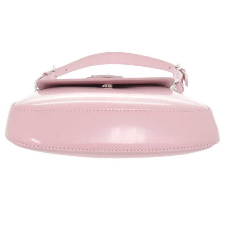 Prada Spazzolato Triangle Logo Leather Pink 2-Way Shoulder Bag