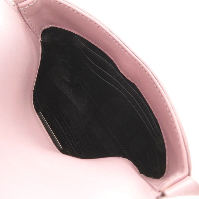 Prada Spazzolato Triangle Logo Leather Pink 2-Way Shoulder Bag