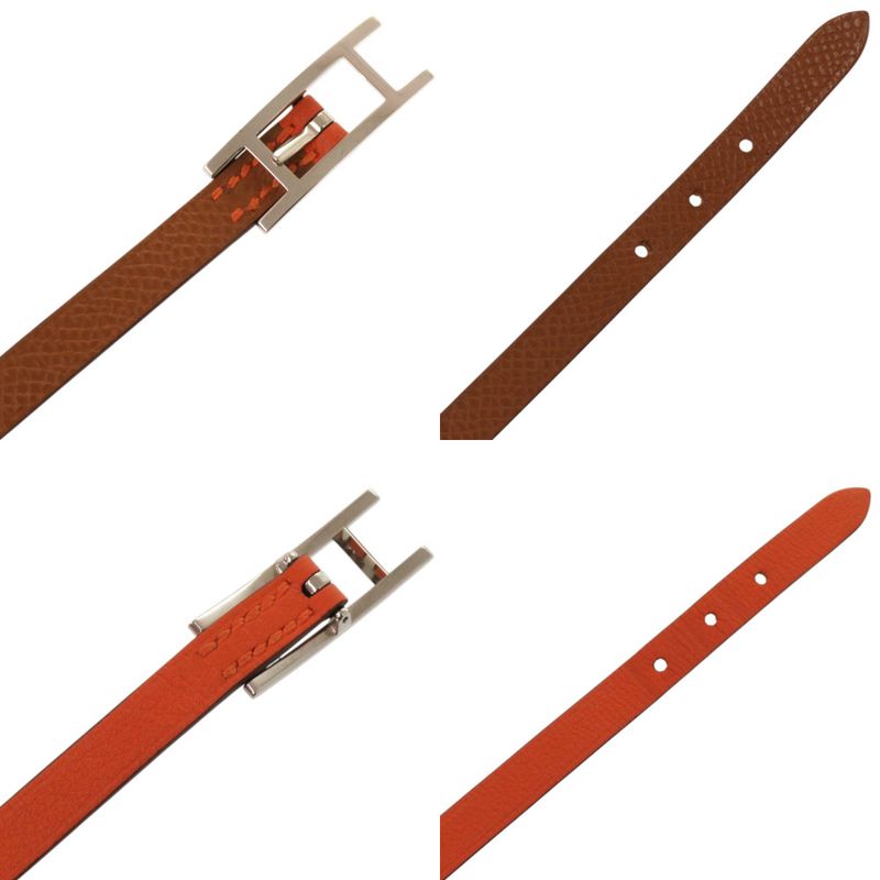Hermes Behapi Double Tour Swift Metal Orange Bracelet