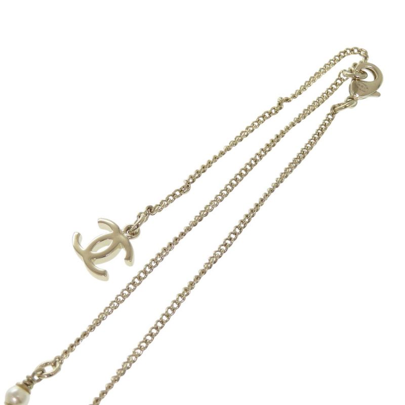 Chanel Deer Motif Rhinestone Gold Necklace