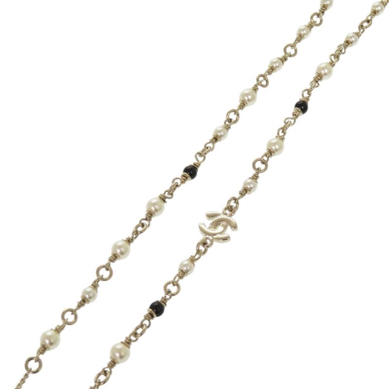 Chanel Deer Motif Rhinestone Gold Necklace