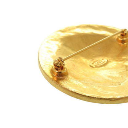 Chanel Vintage CC Logo Metal Gold Brooch