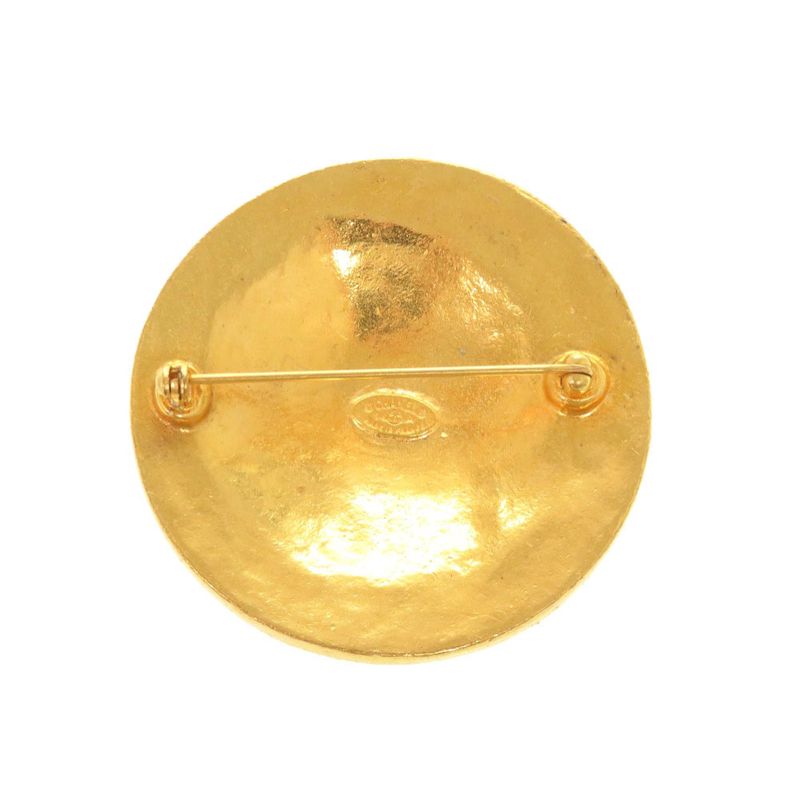 Chanel Vintage CC Logo Metal Gold Brooch