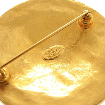 Chanel Vintage CC Logo Metal Gold Brooch