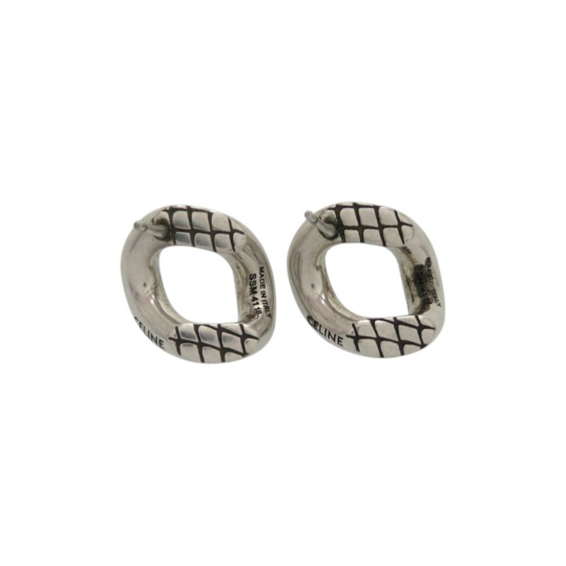 Celine Animal Studs Metal Silver Earrings