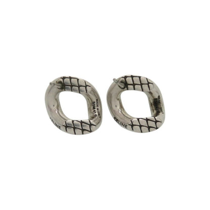 Celine Animal Studs Metal Silver Earrings