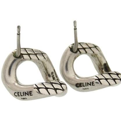 Celine Animal Studs Metal Silver Earrings