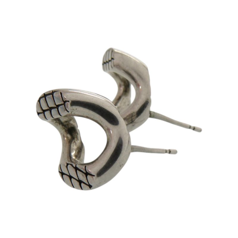Celine Animal Studs Metal Silver Earrings