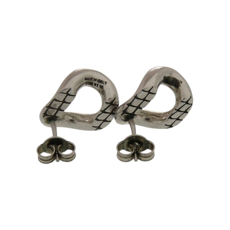 Celine Animal Studs Metal Silver Earrings