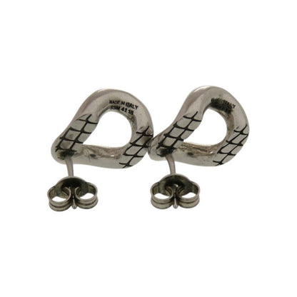 Celine Animal Studs Metal Silver Earrings