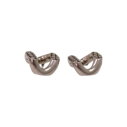 Celine Animal Studs Metal Silver Earrings