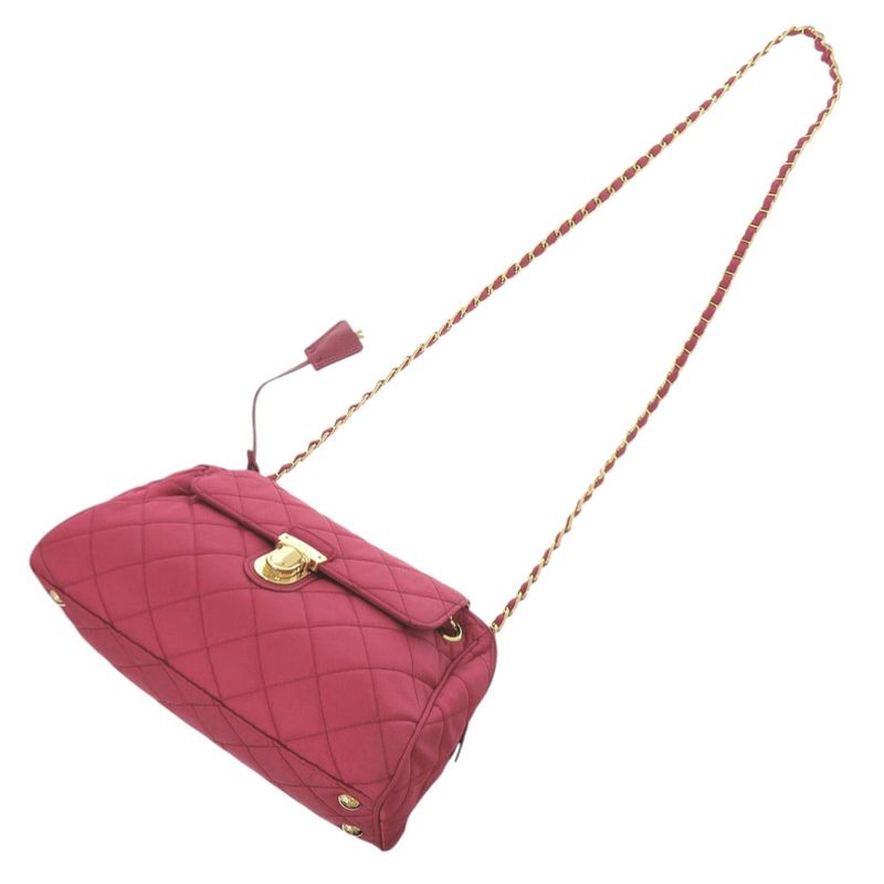 Prada Quilted Nylon Pink Chain Shoulder Bag