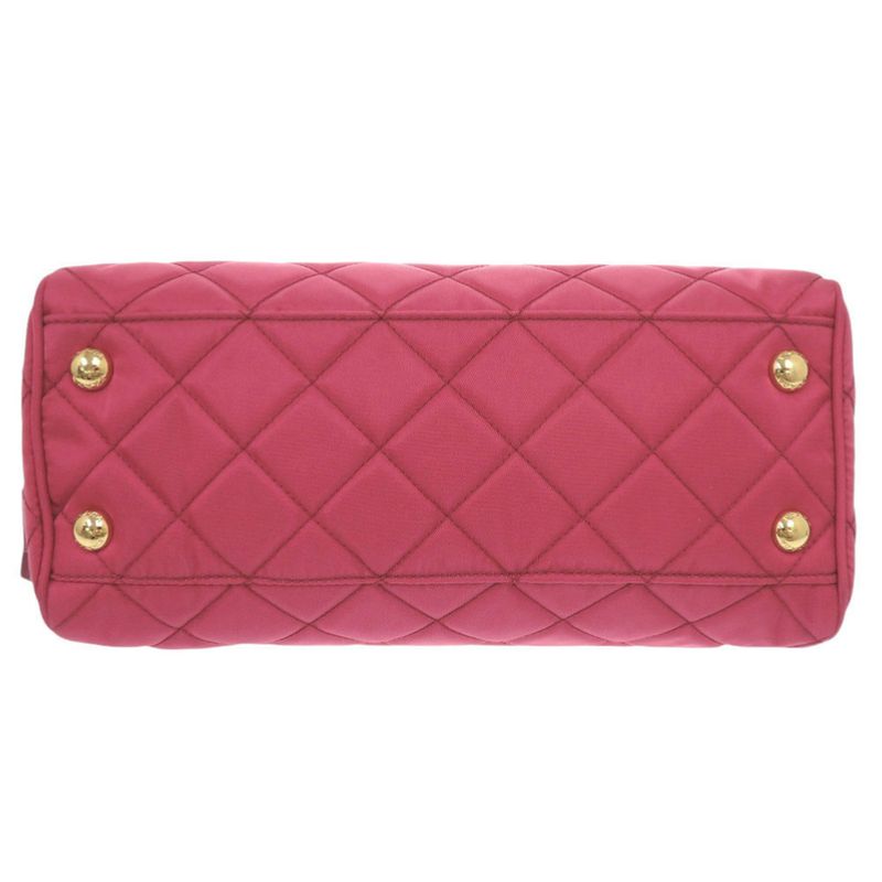 Prada Quilted Nylon Pink Chain Shoulder Bag