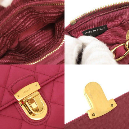 Prada Quilted Nylon Pink Chain Shoulder Bag