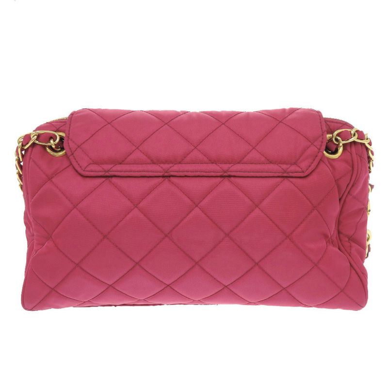 Prada Quilted Nylon Pink Chain Shoulder Bag