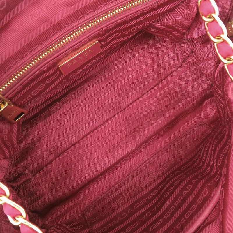 Prada Quilted Nylon Pink Chain Shoulder Bag