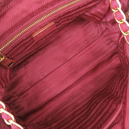 Prada Quilted Nylon Pink Chain Shoulder Bag