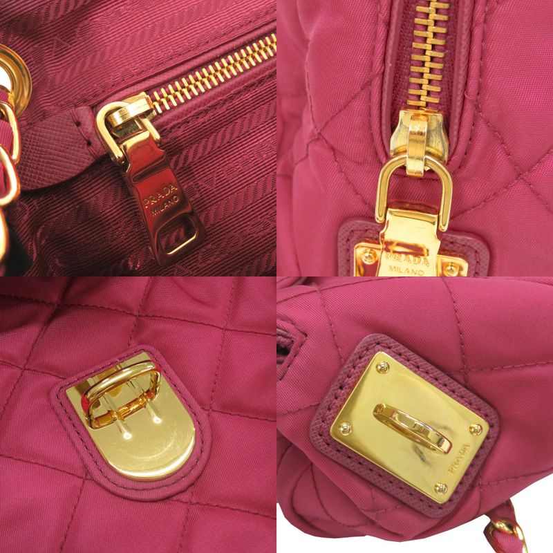 Prada Quilted Nylon Pink Chain Shoulder Bag
