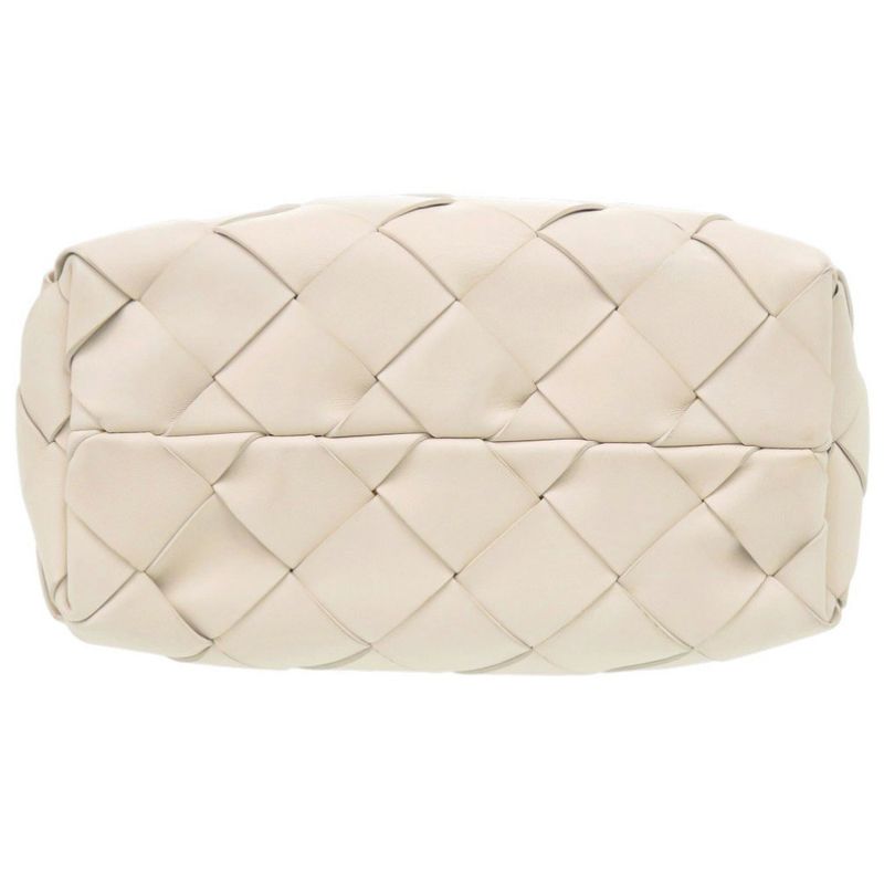 Bottega Veneta 2-Way Maxi Intrecciato Lambskin Ivory Tote White