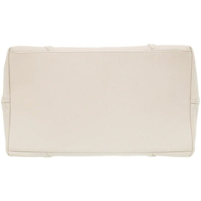 Bottega Veneta Intrecciato Leather Ivory Orange Tote White