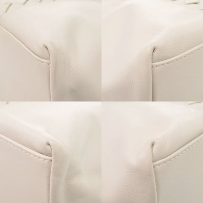 Bottega Veneta Intrecciato Leather Ivory Orange Tote White
