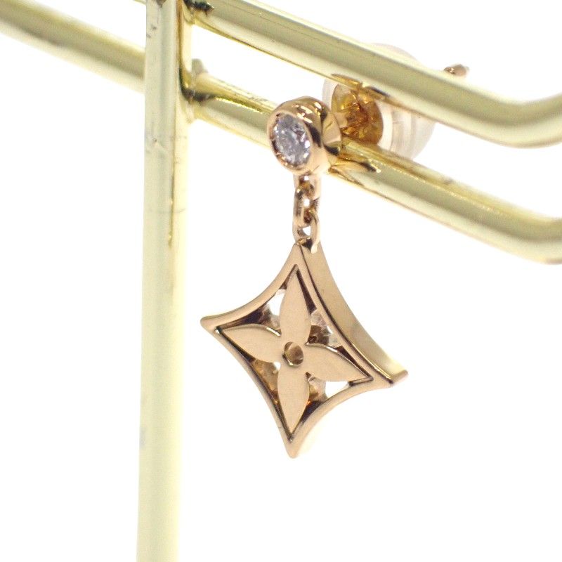 Louis Vuitton Monogram Earrings 18K Yellow Gold 18K