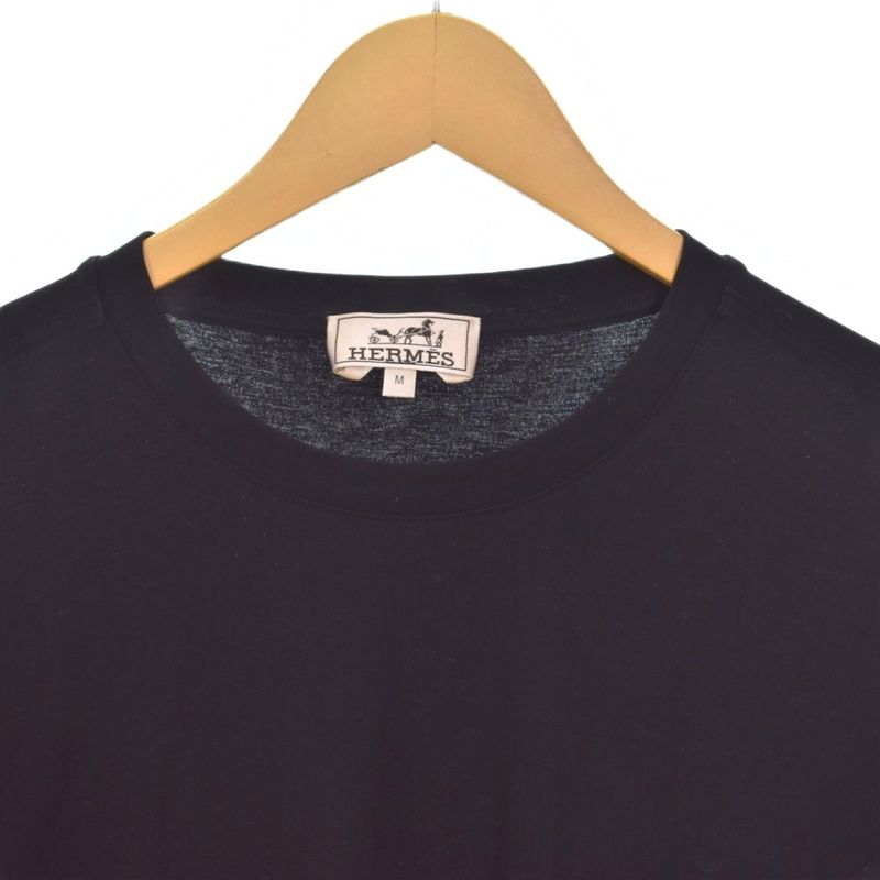 Hermes T-Shirt Short Sleeve Cotton M Black
