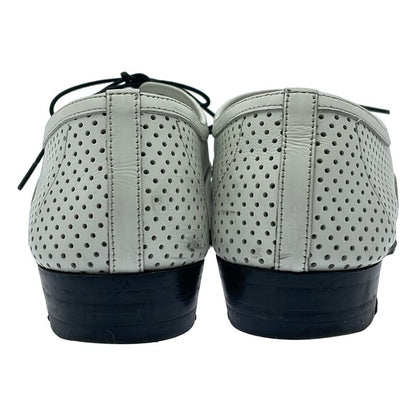 Celine Perforated Leather Shoes White 36.5