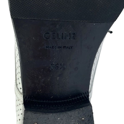 Celine Perforated Leather Shoes White 36.5