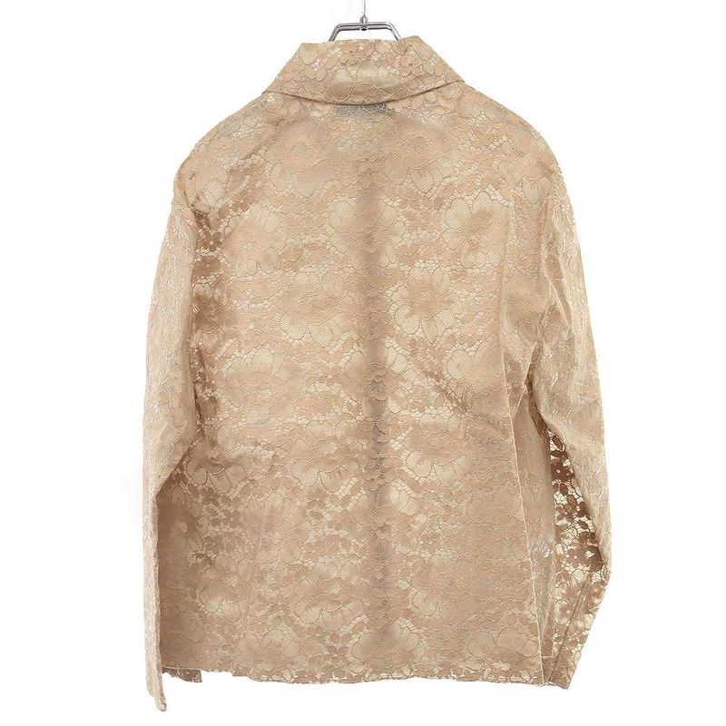 Gucci Unicum Vinyl Lace Design Zip Up Jacket Zaowd Beige 40