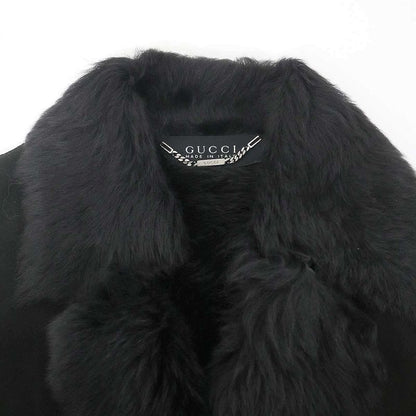 Gucci by Shearling Moutonfa Short Coat Black 40