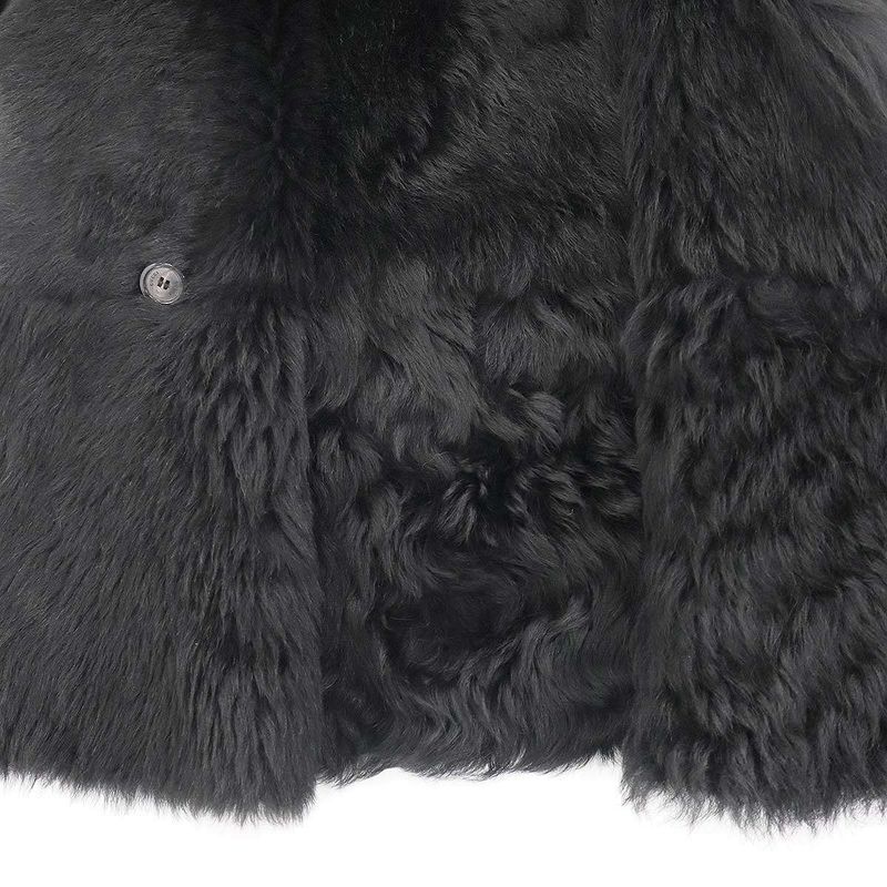Gucci by Shearling Moutonfa Short Coat Black 40