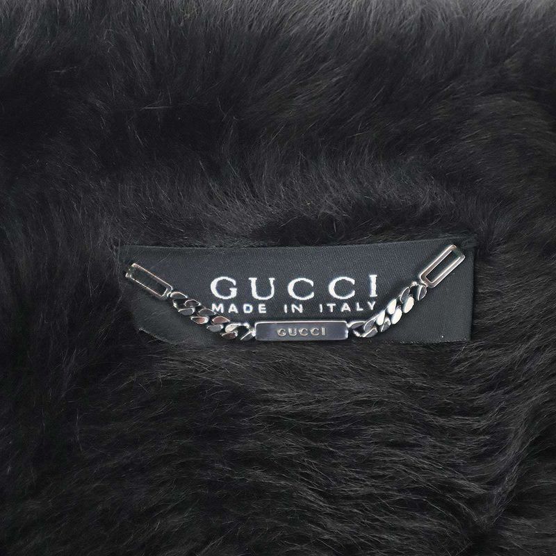 Gucci by Shearling Moutonfa Short Coat Black 40