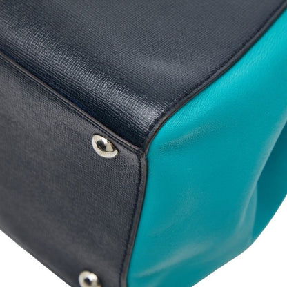 Fendi Toujour 2-Way Shoulder Bag Navy Green Leather