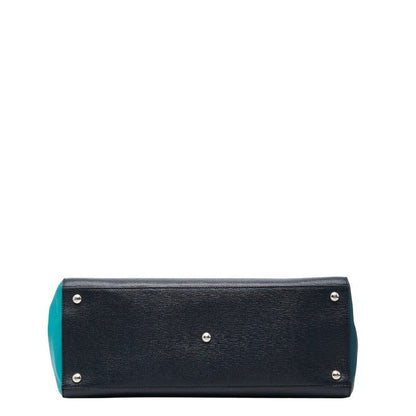 Fendi Toujour 2-Way Shoulder Bag Navy Green Leather