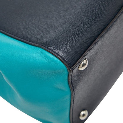 Fendi Toujour 2-Way Shoulder Bag Navy Green Leather