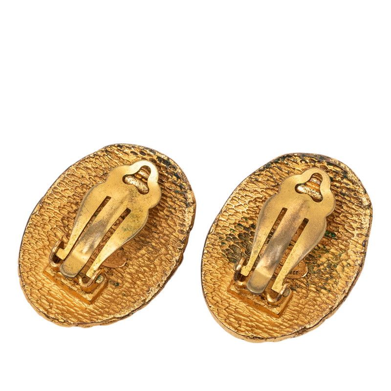 Chanel CC Logo Oval Gold Plated