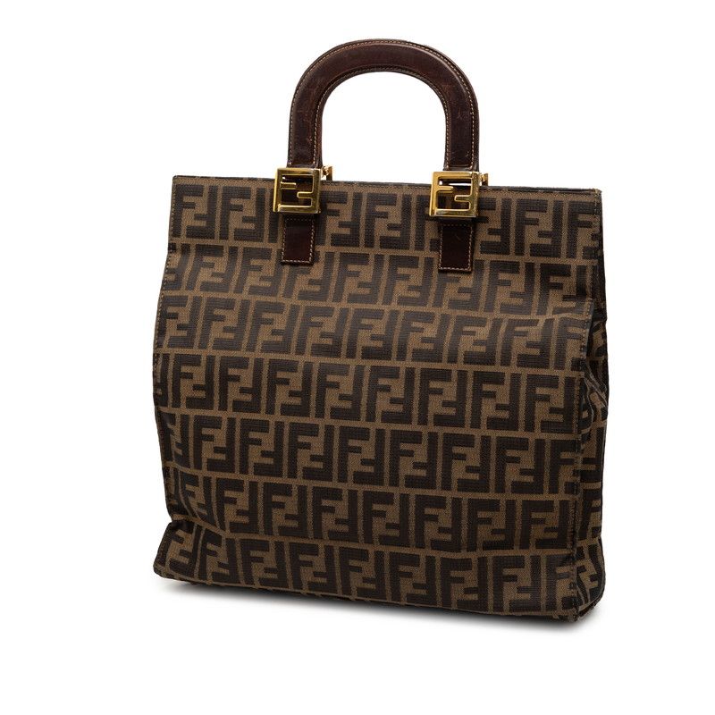 Fendi Zucca Brown Canvas Leather